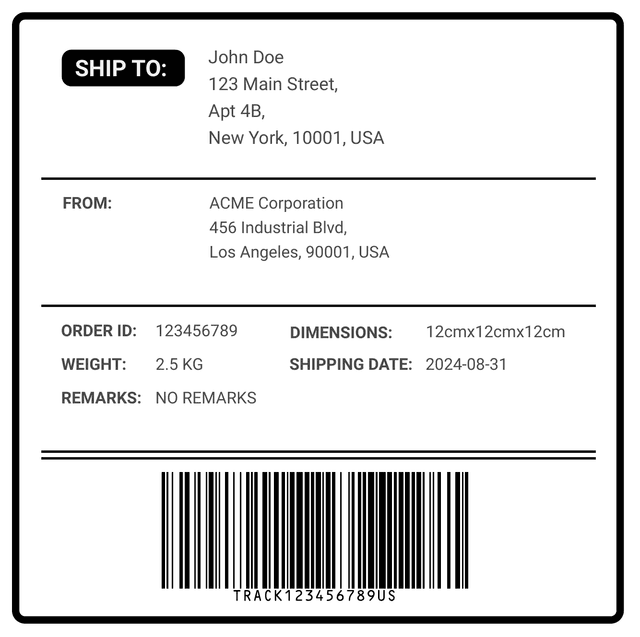 Shipping Label One